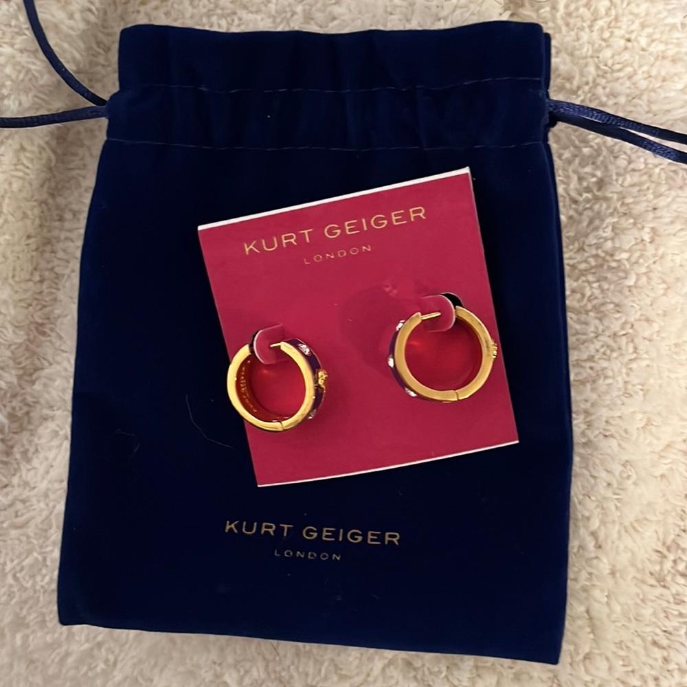 Eagle Enamel Huggie Hoop Earrings